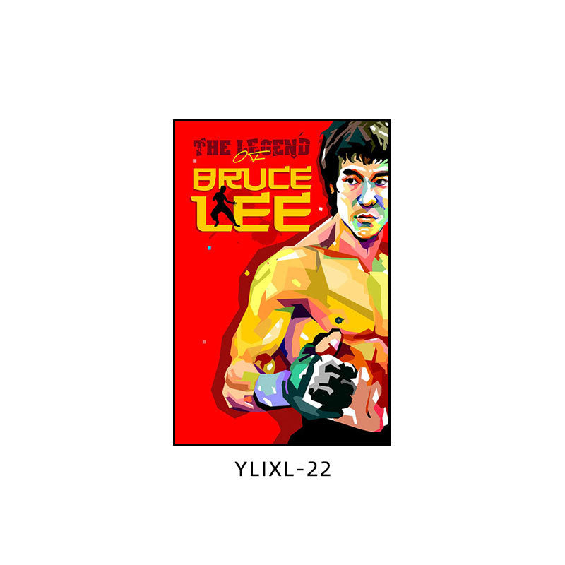 Bruce Lee poster decorative painting martial arts boxing gym taekwondo sanda inspirational gym hanging painting bedroom study mural