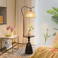 Cream style storage rack all-in-one floor lamp living room sofa next to a few ornaments atmosphere lamp bedroom bedside counter lamp