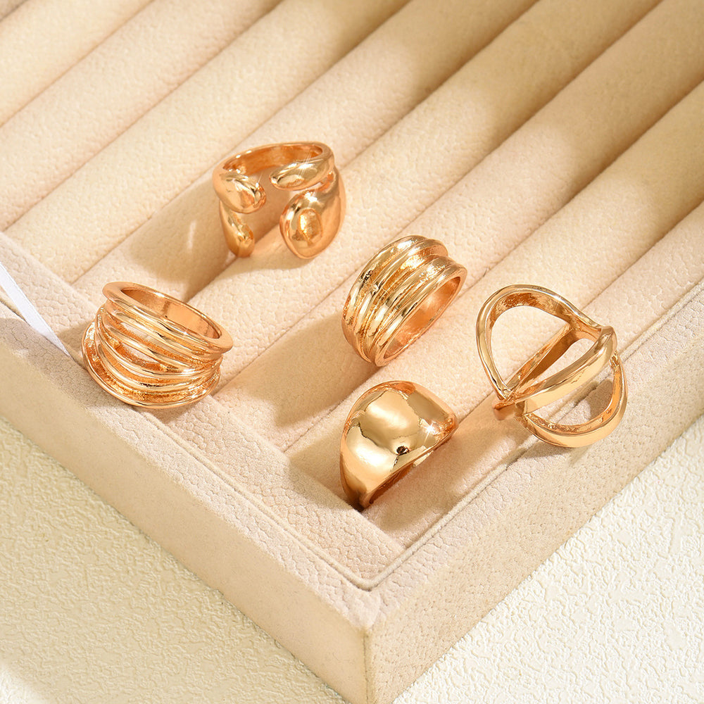 Simple multi-layer winding ring suitfashion cold style metal glossy fashionretro knuckle plain ring jewelry