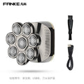 8w bald head electric shaver razor washable floating eight-head bald head handy gadget rechargeable hairdresser