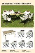 Off-white center table + 6 white moon chairs