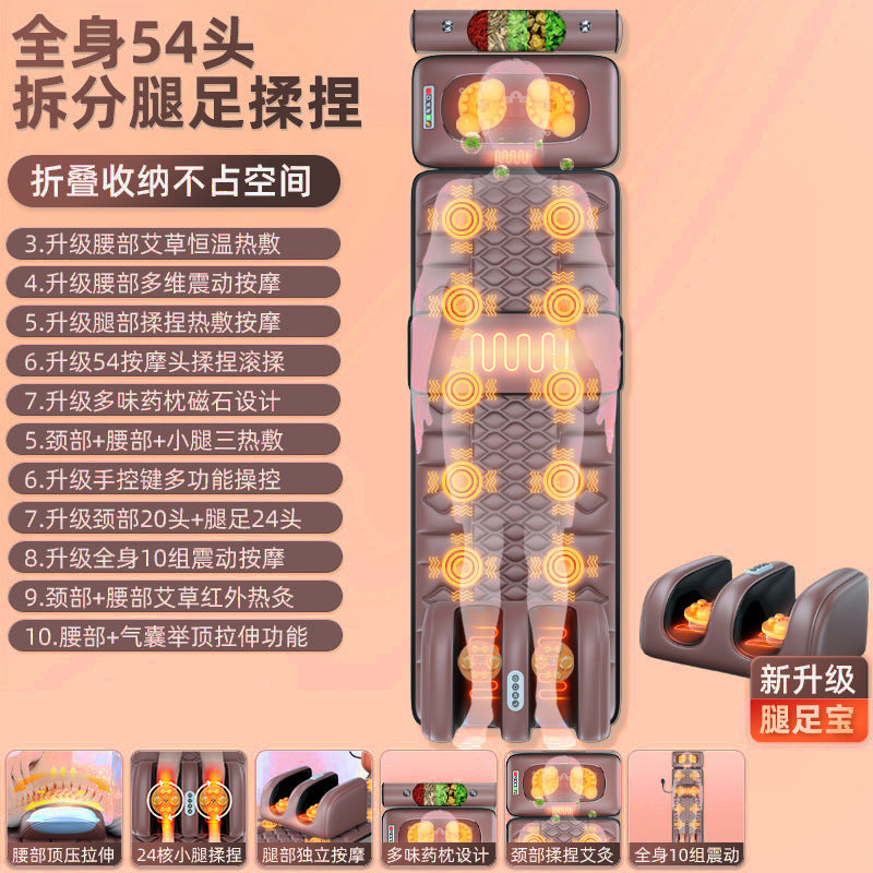 Massage mattress full body massager multifunctional electric massage pad home neck and waist hot compress vibration mattress wholesale
