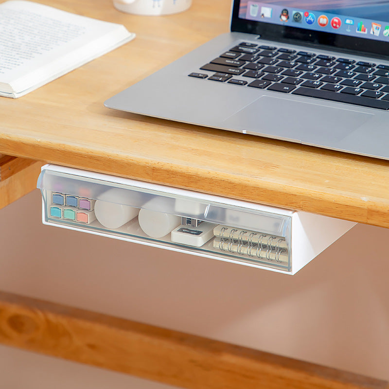 Desk storage box cotton pad under table drawer storage box student desk data cable stationery storage box