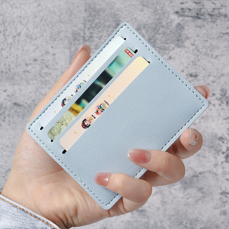 Small card bag for women, small and ultra-thin mini card clip, bus bank card cover for men, one piece portable anti-degaussing card bag.