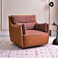 Modern minimalist single lazy sofa chair - living room, balcony, small apartment casual chair - plaid designer swivel chair
