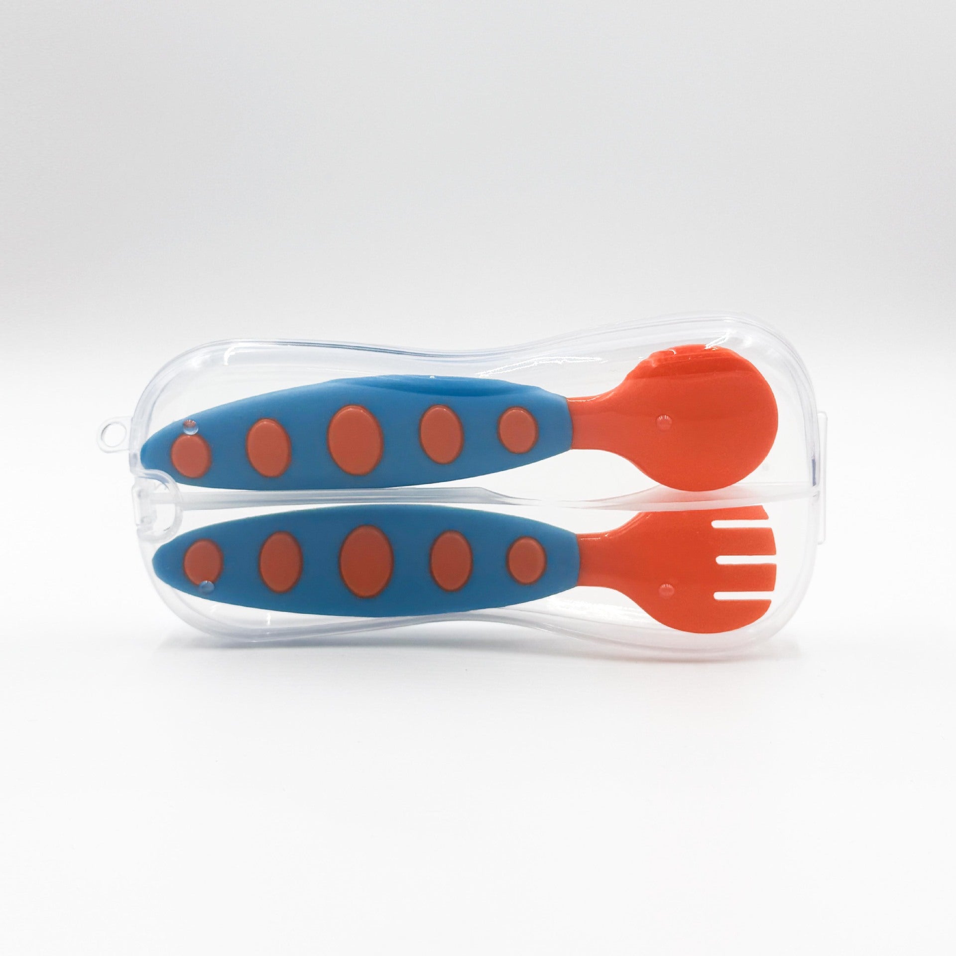 Factory direct sales baby two-color spoon and fork combination set, baby complementary food tableware PP spoons 2 boxed