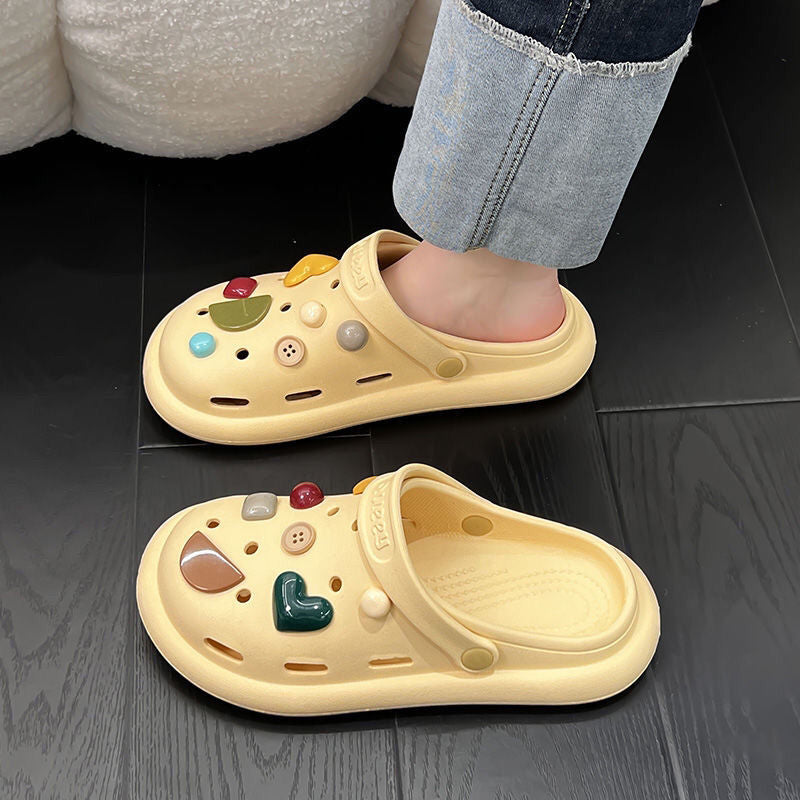 2025 new women's closed-toe slippers - summer anti-slip indoor/outdoor home slippers, trendy beach clogs