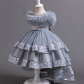 Performance costumes, wedding dresses, large tails, puffy mesh skirts, dresses, children's clothing, popular kids princess dresses for girls