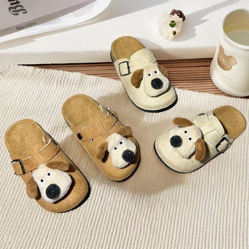 Kids cartoon cute birkenstock shoes non-slip toe-cap half slippers outwearspring & fallthick sole mule birkenstock shoes lazy shoes
