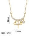 K-style trendyfashion copper inlaid zirconium smiley face necklace for women accessible luxuryniche stylecasualelegant non-fading clavicle chain jewelry