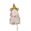 European and american cross-border women's fashion:  summer new arrivals - sweet and fresh halter neck printed tiered dress, camisole dress