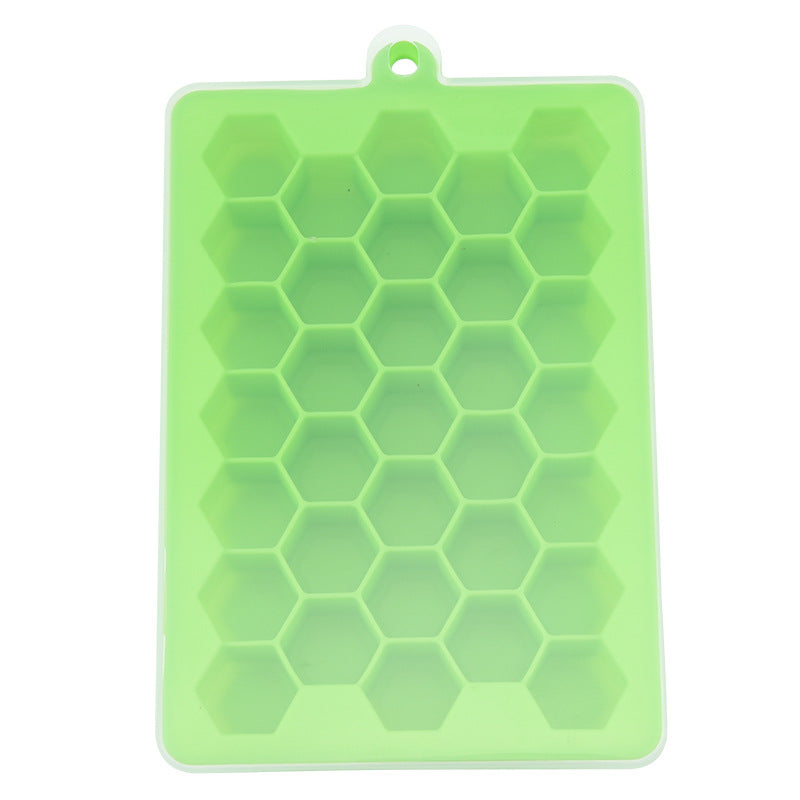 33 grids of food-grade household silicone ice grids, household honeycomb ice grids with lids, self-made model honeycomb baby food supplement boxes