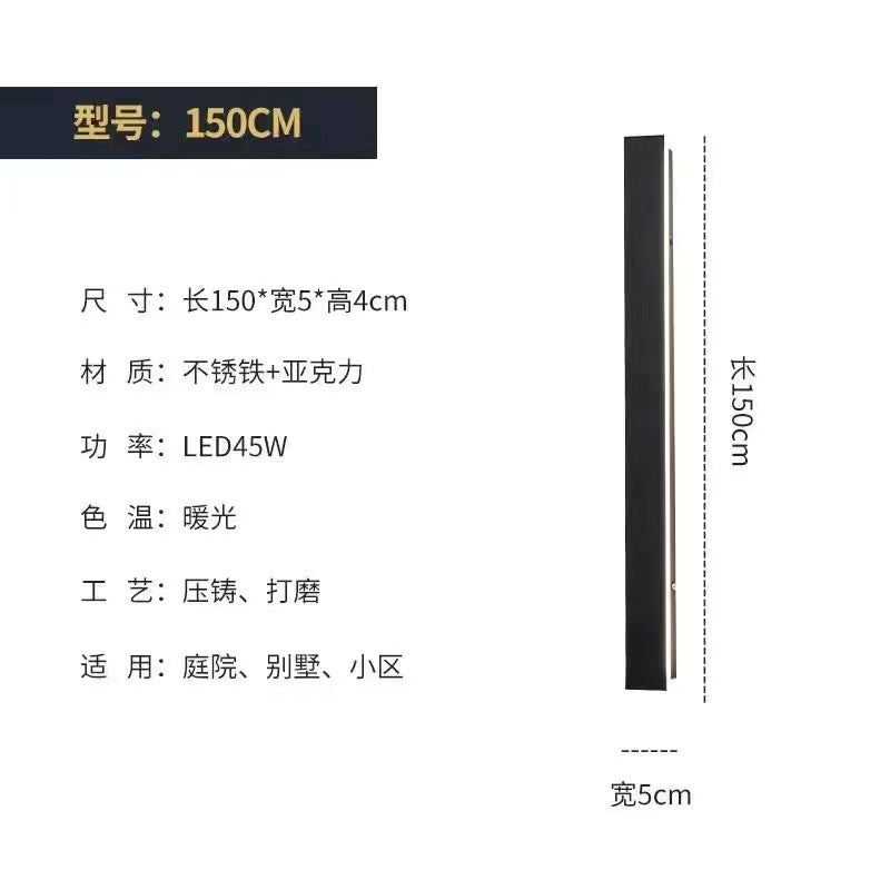 Waterproof outdoor long wall lamp line wall lamp simple and minimalist outdoor IP65 villa directly from the manufacturer  explosion