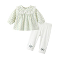 Girls' autumn outfit set,  children's clothing, long-sleeved kids' set, peter pan collar baby girl autumn clothes wholesale