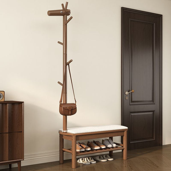 Solid wood deer shoe change stool door household entry shoe stool entrance door can sit shoe cabinet coat rack integrated animal stool
