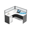 Saint li office desk and chair set - employee computer desk with partition, workstation for finance staff