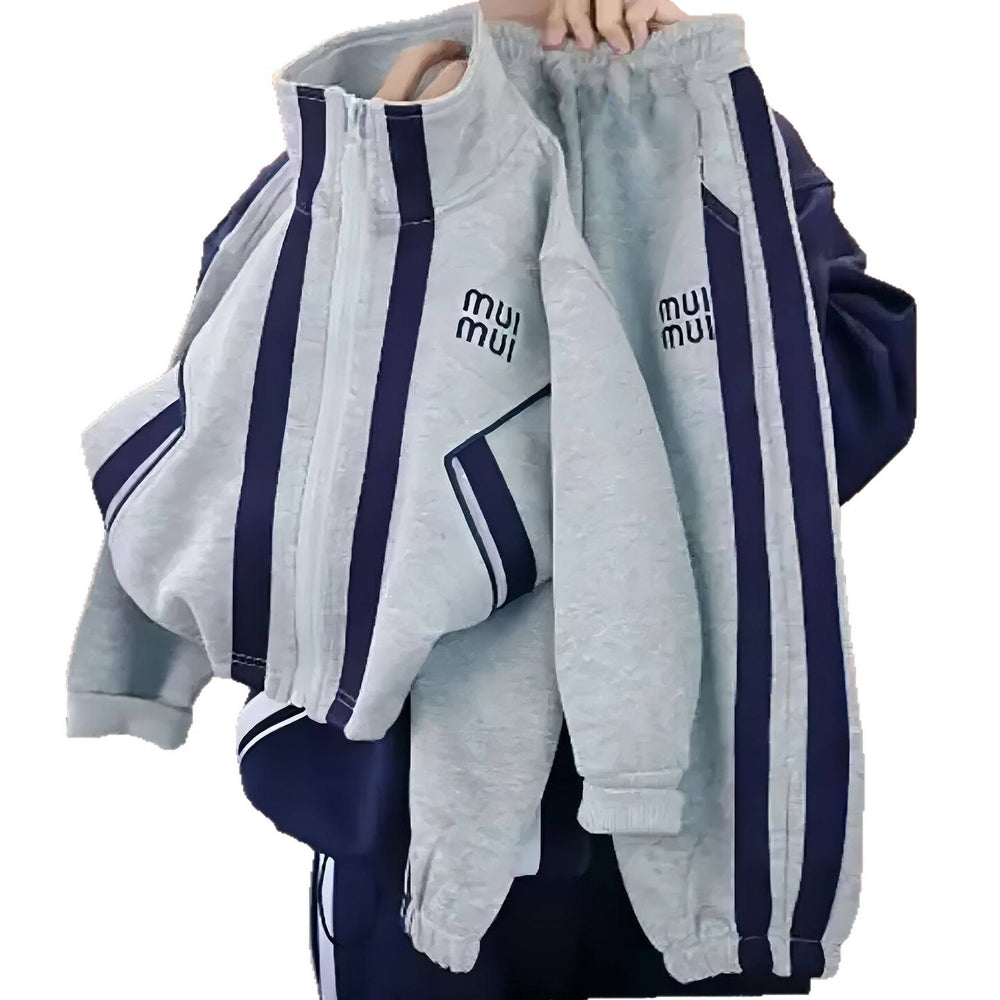 girls' and boys' mid-to-large size autumn new arrivals: girls' activewear casual korean style two-piece set trendy outerwear