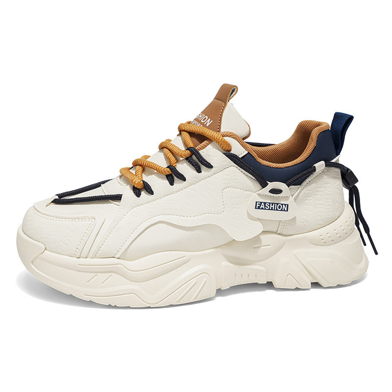 Men's shoes 2026 spring new breathable athletic casual dad shoes men's thick sole non-slip youth student running shoes
