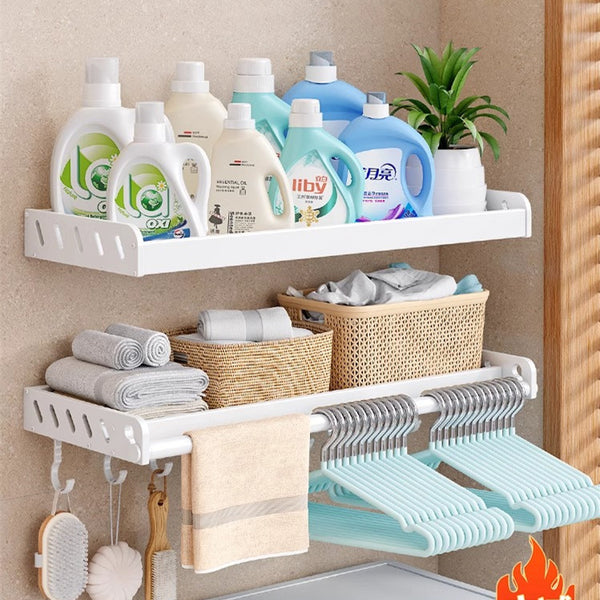 White balcony, washing machine rack above the laundry pool, no punching, wall hanging, living room, bedroom, flower storage shelf