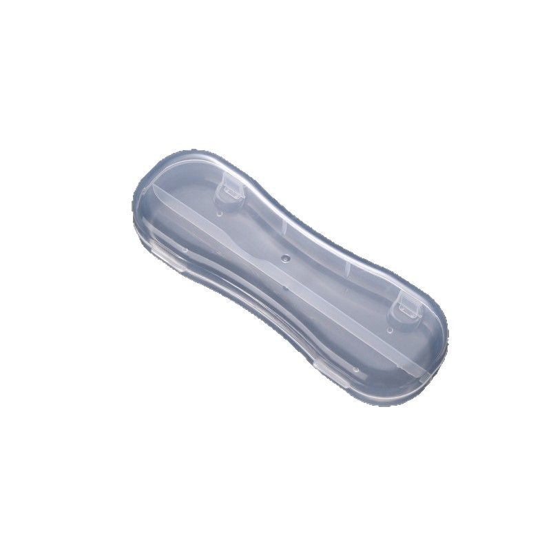 Factory direct sales high transparency PP plastic dust-proof packaging box tableware storage box baby double spoon box spoon box