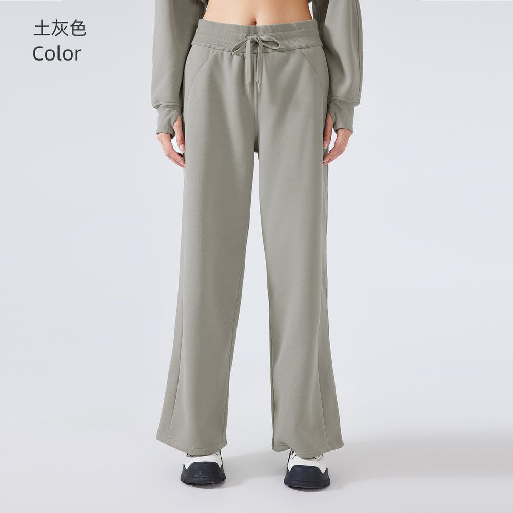 New winter fleece-lined warm fitness sweatpants - versatile straight-leg loose casual trousers for women (daw152)