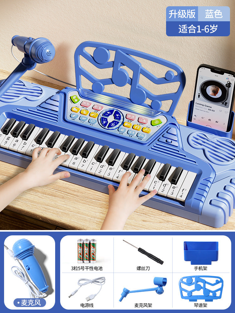 37-key electronic keyboard for kids - beginner-friendly, early education, kindergarten music, educational & brain-boosting, hot-selling street vendor item, early learning piano toy