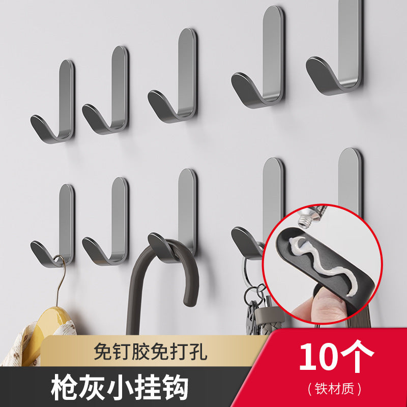 Thickened hook strong adhesive punch-free traceless adhesive hook wall sticker wall load-bearing kitchen bathroom door back hook