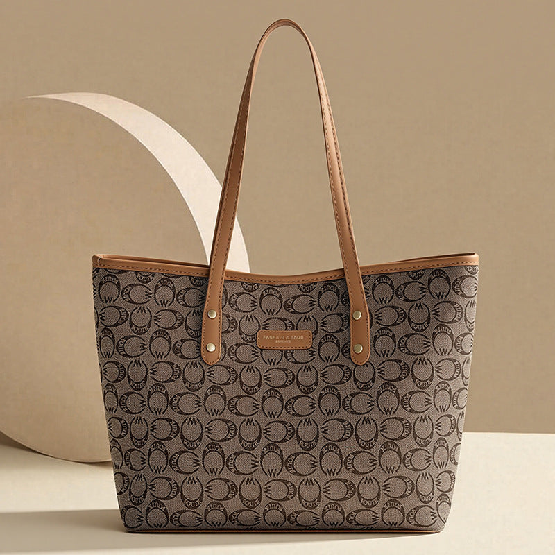 2026 new large capacity tote bag - stylish and versatile shoulder bag, trendy printed minimalist women's bag, commuter tote