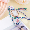 Dopamine color women's small square watch casualretro ethnic style braided rope watch women's watch quartz watch wholesale