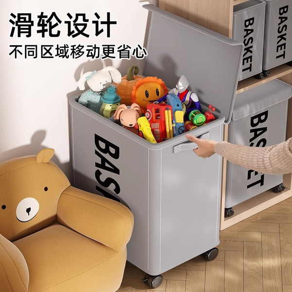 Oxford cloth with lid clothing storage box, roller type letter finishing box, indoor sundries, toys, removable storage basket