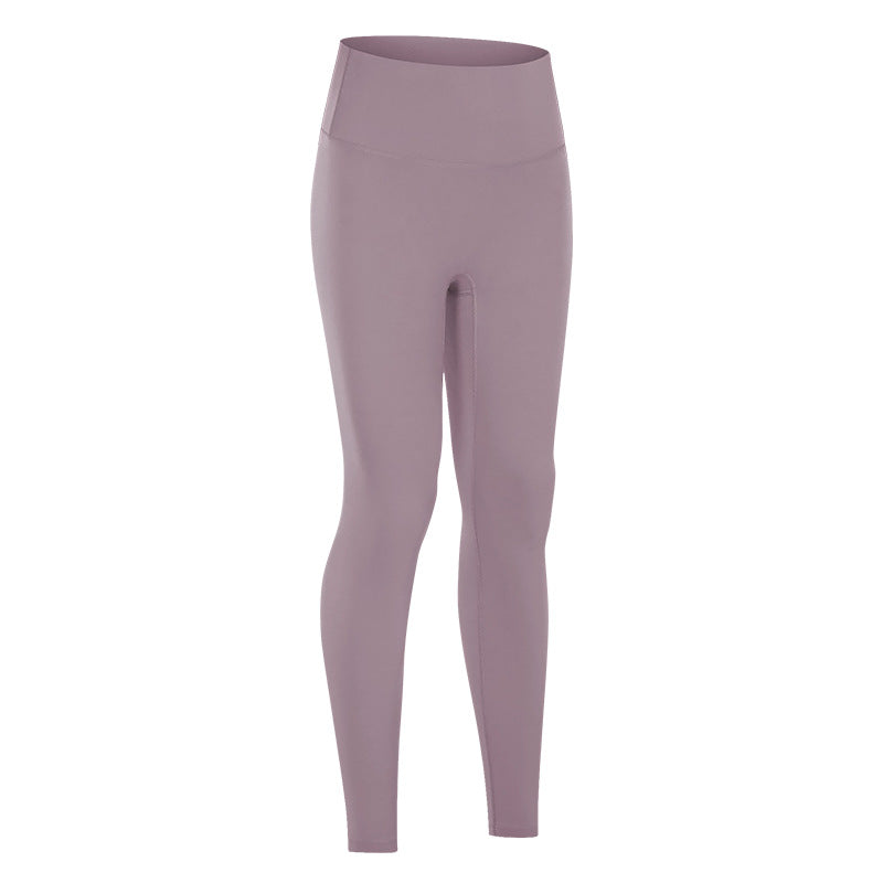 Dianqian new arrival nude fitness pants women's no embarrassing line high waist sports hip lifting stretch yoga pants d19108-2