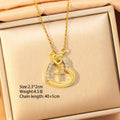 【titanium steel】trendy european and american bestseller: heart & cross necklace - women's fashionable, unique, high-end inlaid clavicle chain jewelry