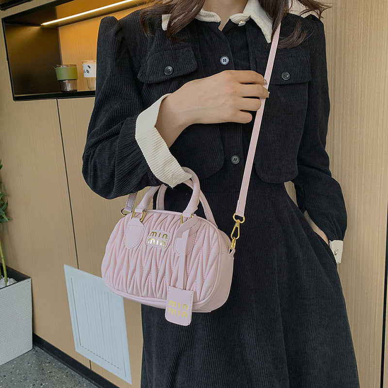 2025 summer new arrival: niche fashion pleated textured handbag - women's minimalist versatile shoulder bag