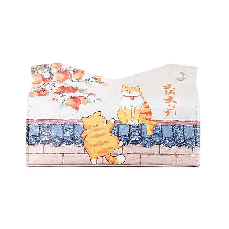 Peace and joy cute pumping carton creative festive tissue box living room bedroom car multi-functional storage box decoration