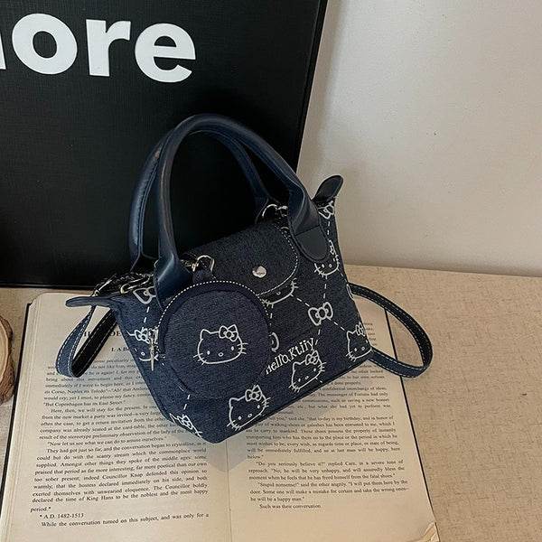 2025 new versatile messenger bag women's commuter mobile phone bag mini printed dumpling bag shoulder handbag bag