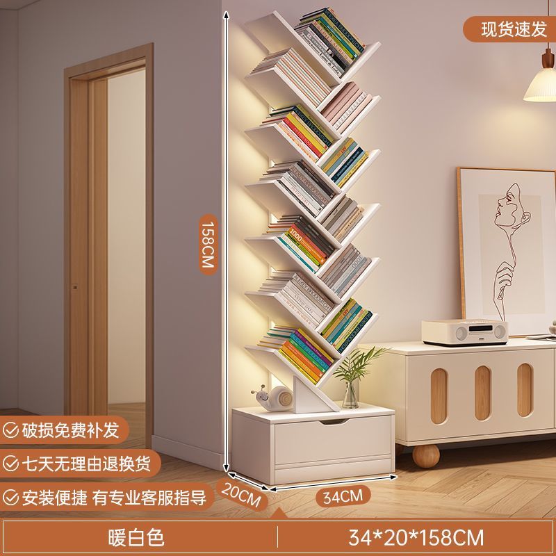 New tree-shaped bookshelf floor stand corner shelf creative kids' living room small bookcase