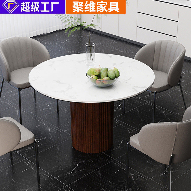 Source factory slate round dining table accessible luxury modern casual table for home small apartment popular restaurant classy dining table