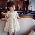 Girls' chic princess dress summer collection : new trendy lace dress for little girls, korean style mesh dress for children