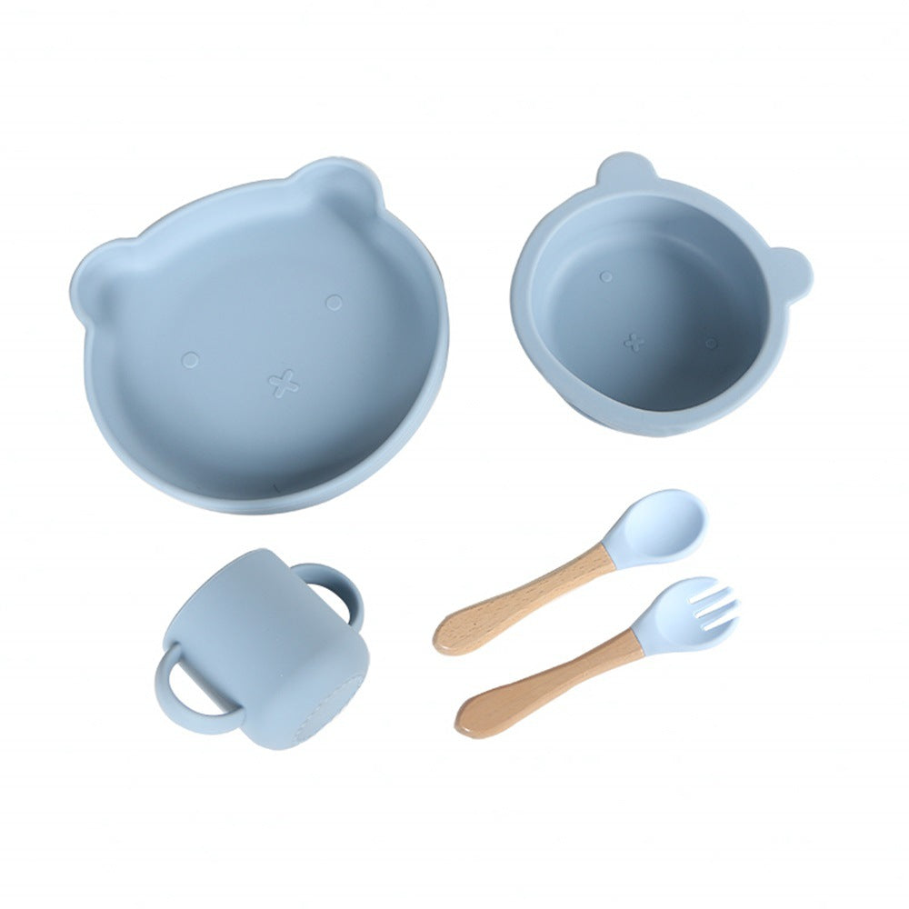 Customizable, high-value baby food feeding set: kids' silicone bowl, suction bowl, and baby spoon - direct from the factory