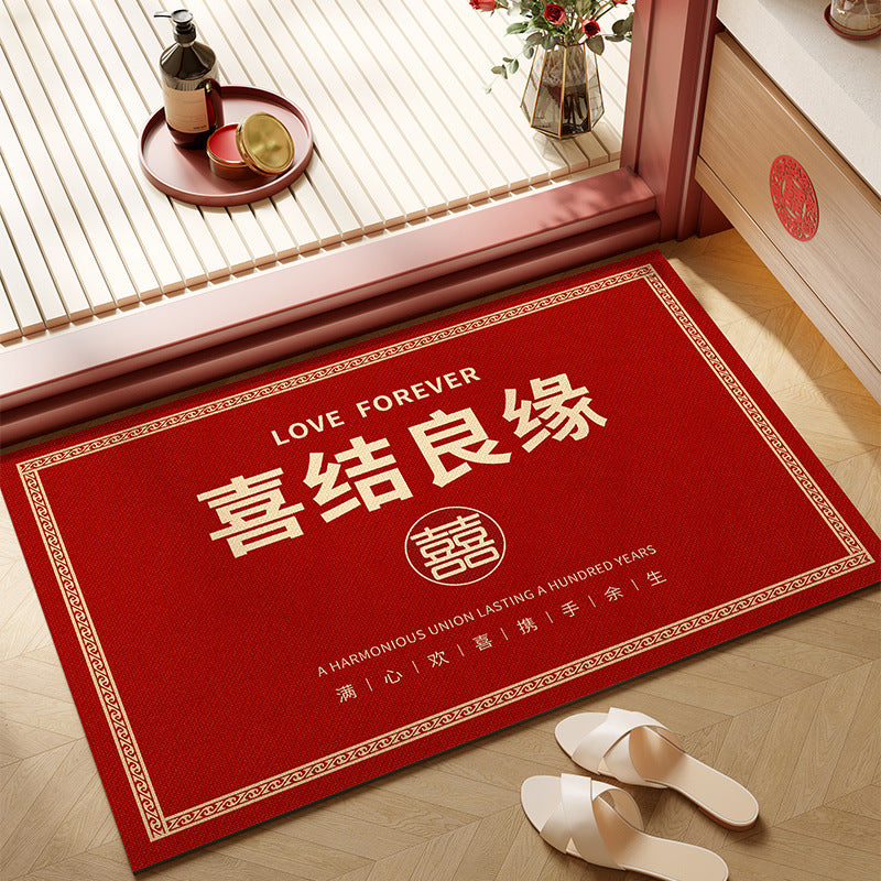 Non-slip foot mat wedding bathroom bathroom red absorbent mat diatom mud for home bathroom bathroom mat quick drying