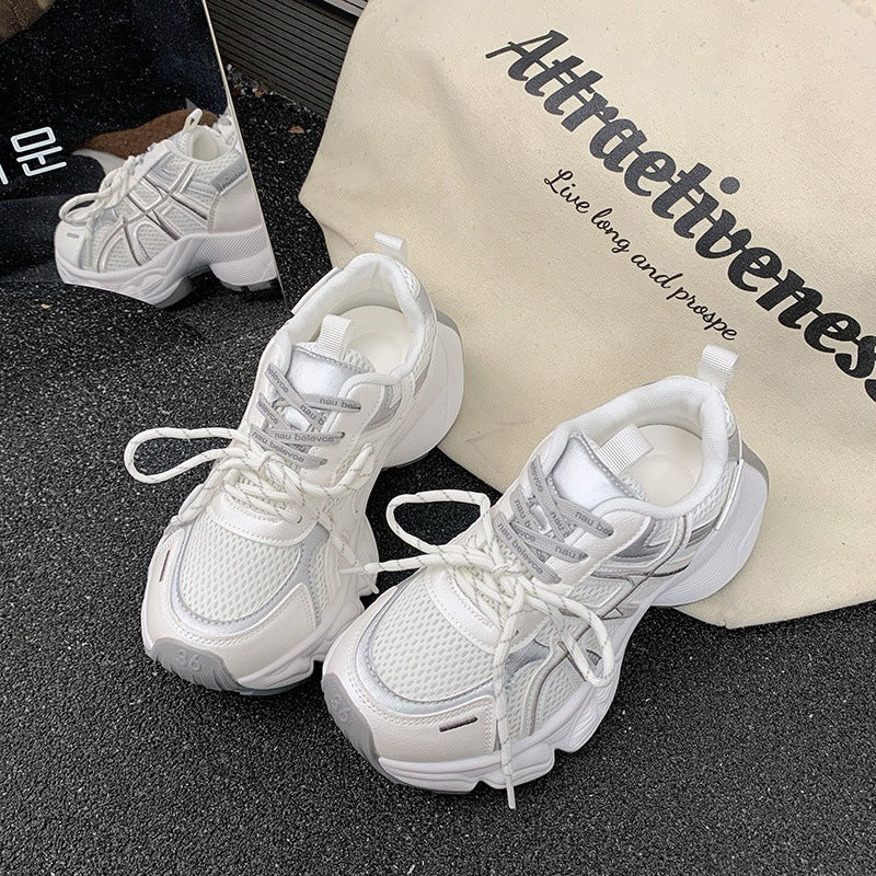 European station dad shoes women's 2026 summer new mesh breathable thick sole heightened retro best selling sports casual shoes