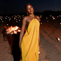 african women's fashion:  summer new collection - halter neck sleeveless irregular top & wide leg pants set