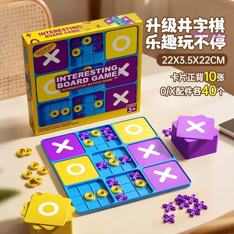 kids educational tic-tac-toe game xo tic-tac-toe board game early education interactive toy nine-square grid desktop board game