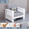 Solid wood sofa combination new chinoiseriefor home living room small apartment straight row three-person slot simple rental room single sofa