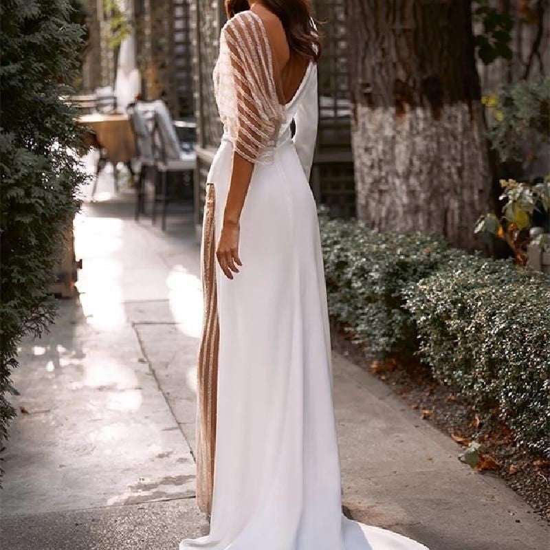 spring new arrivals:  women's clothing - patchwork v-neck lace irregular dress jumpsuit