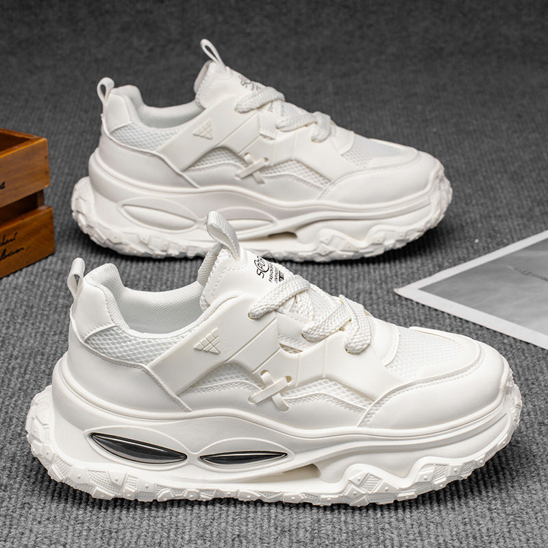 Popular men's shoes winter breathable mesh casual hidden heel dad shoes youth running shock-absorbing sports shoes