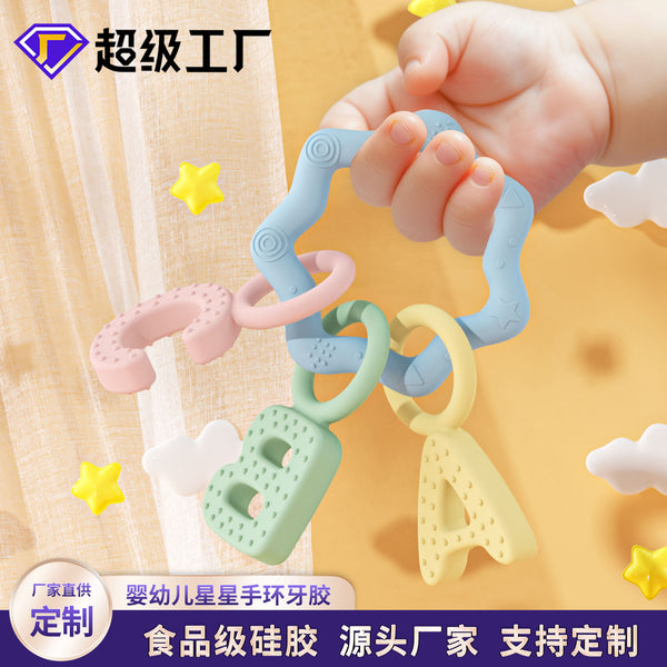 Baby Tooth Gel Silicone Tooth Grinding Stick Bracelet, Dying Baby Bite Le Tooth Grinding Bracelet, Soothing Tooth Gel Toy