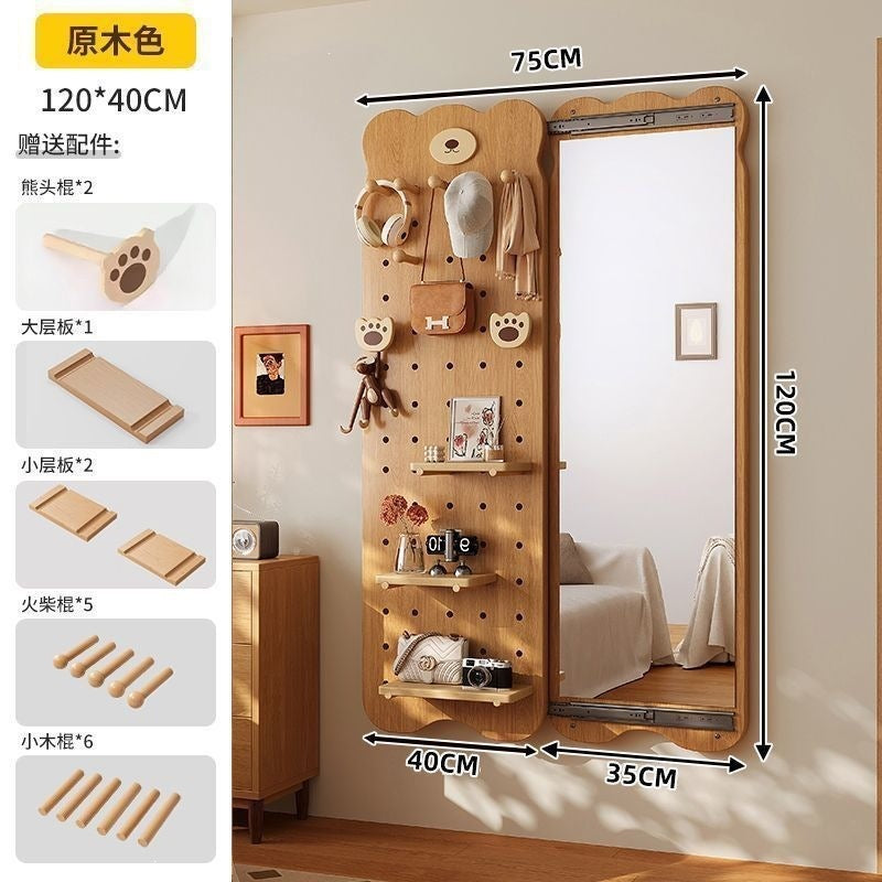 Bear hole board full-length mirror hidden push-pull full-length mirror for home can be closed invisible wall-mounted fitting mirror no