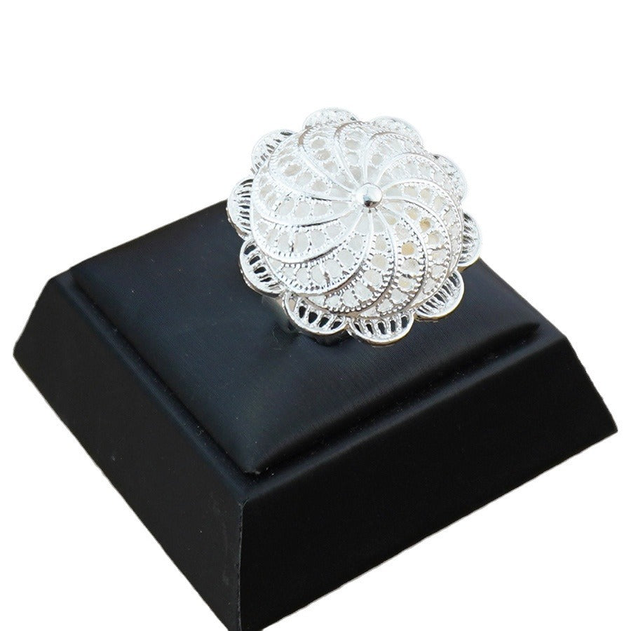 four-piece set ethiopian silver necklace pendant bracelet earrings ring classic jewelry suit