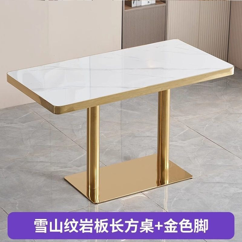 Commercial slate dining table theme restaurant barbecue shop snack shop restaurant ramen solid wood stool slate dining table casual style